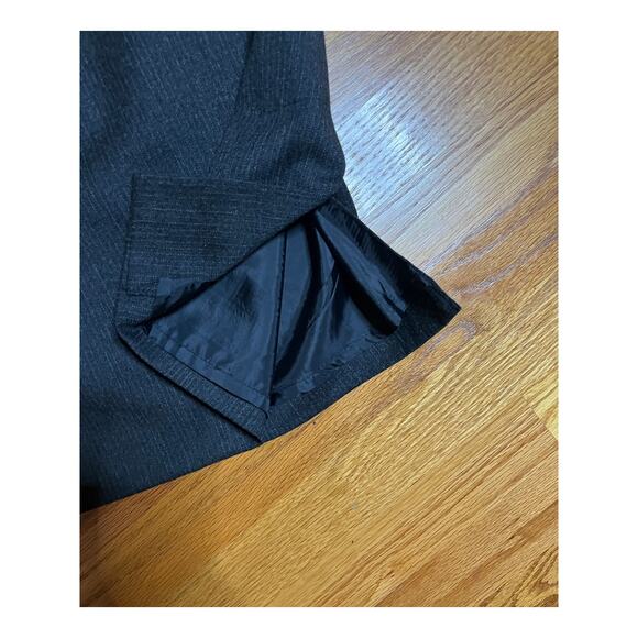 Vintage Harve Benard‎ charcoal gray  pinstripe 100% wool skirt kick pleats 14P - Picture 2 of 5